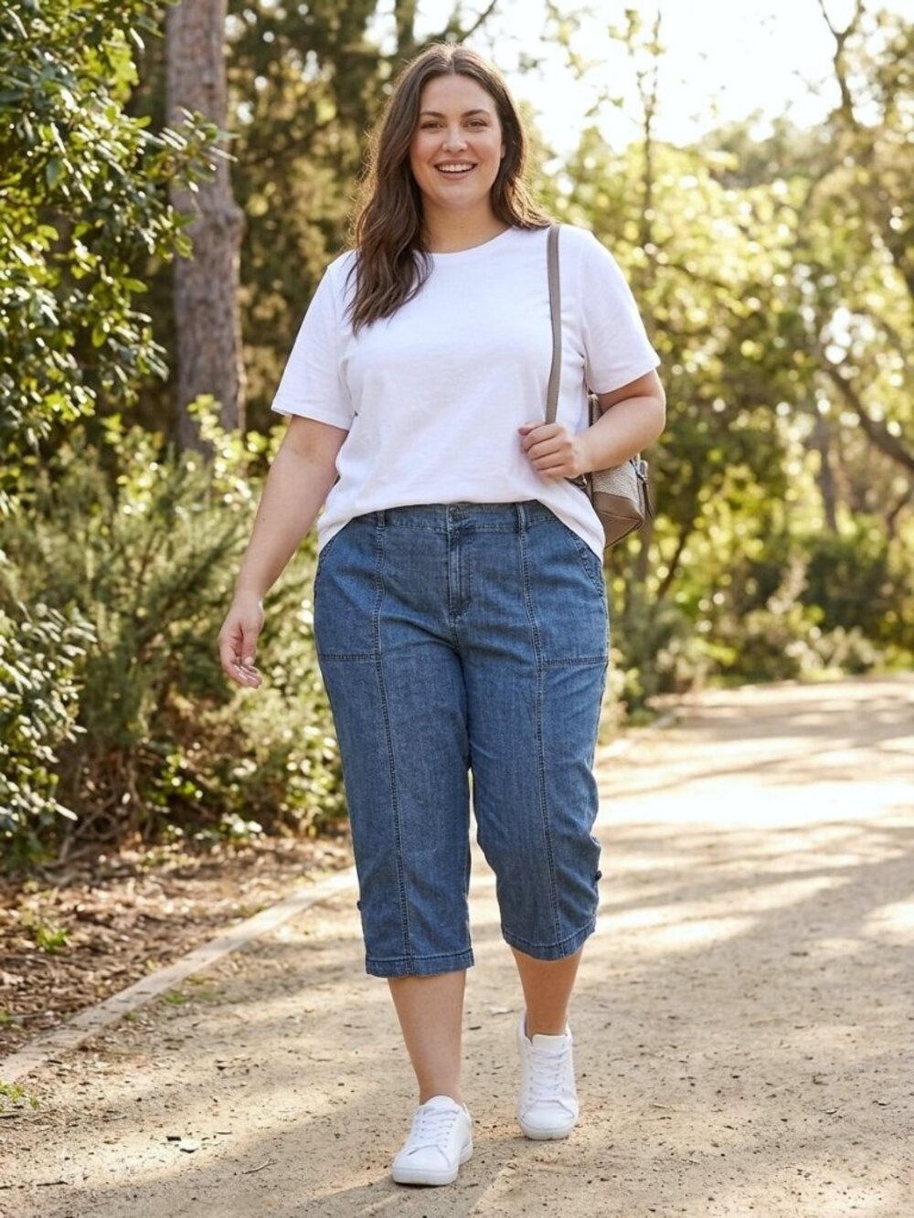 LANE BRYANT Chambray Capri Pants. Plus Size 22